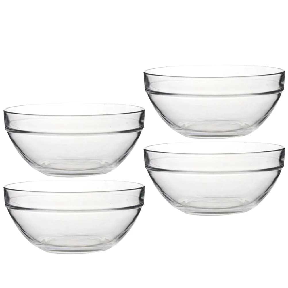 

4 Pcs Salad Bowls Bozai Cake Daily Use Dessert Pudding Transparent Food Home Accessory