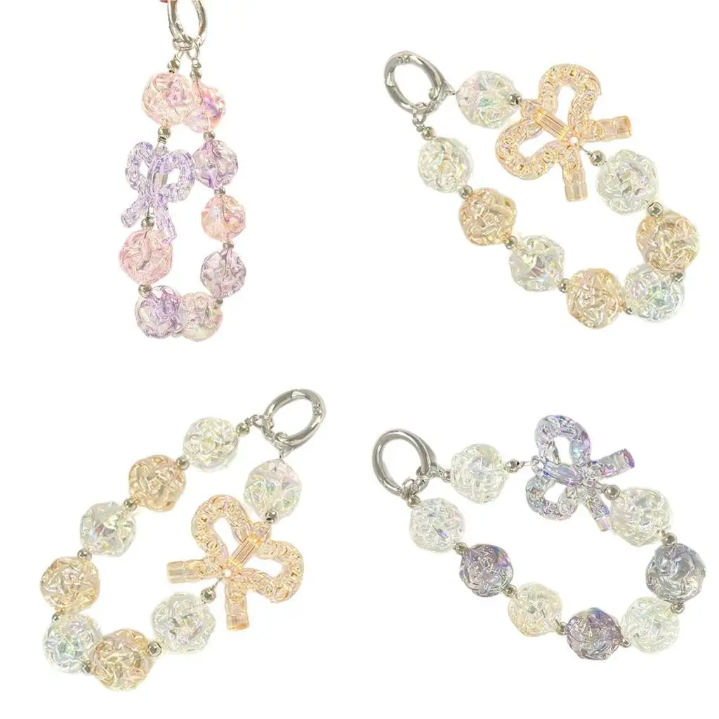 

Y1UB Embroidered Ball Phone Charm Plastic Pendant Elegant Keychains Charm Backpacks Decors for Student