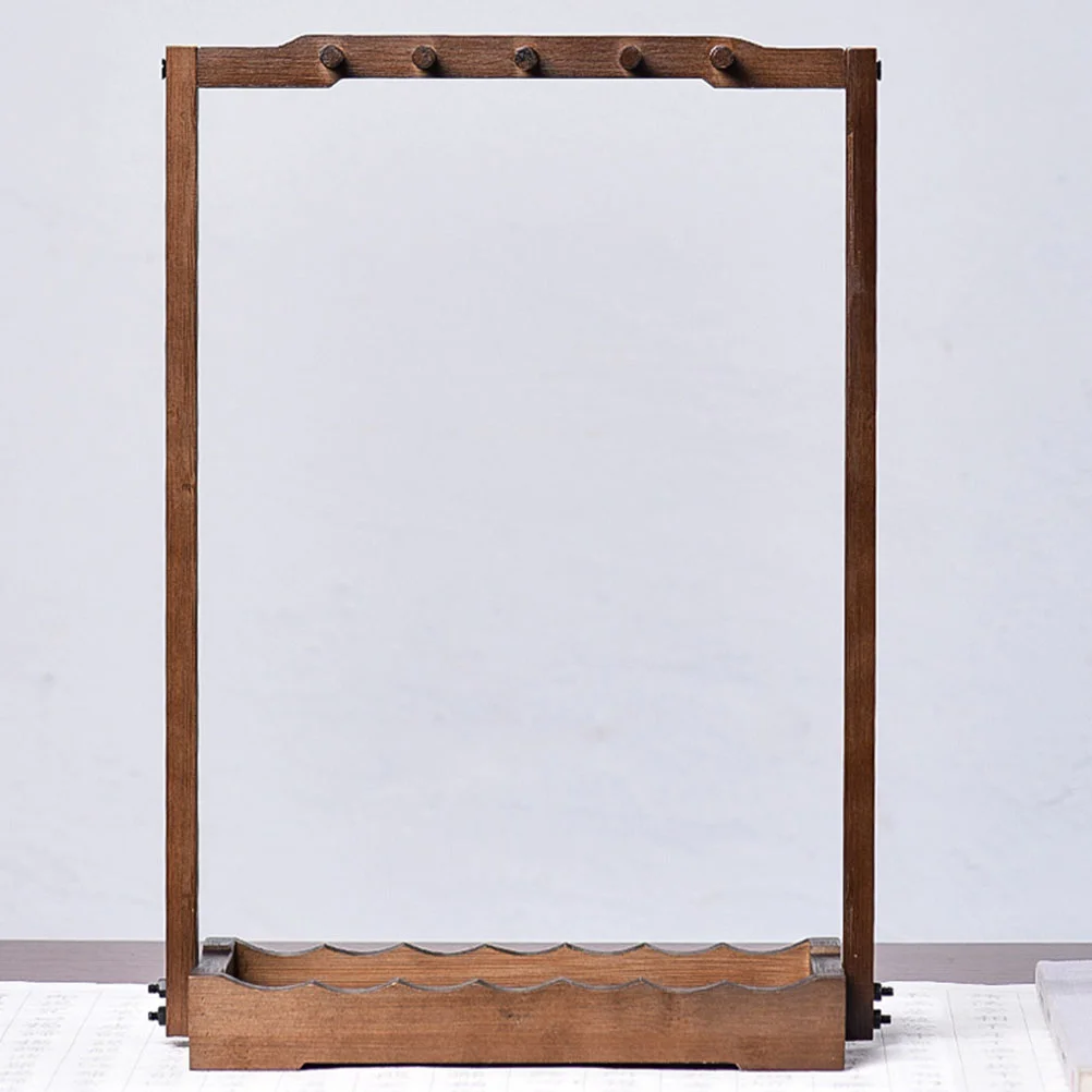 Penholder Clothes Hanging Rack Writing Brush Chinese Ink Solid Wood Bamboo Storage Student Use Creative Organize
