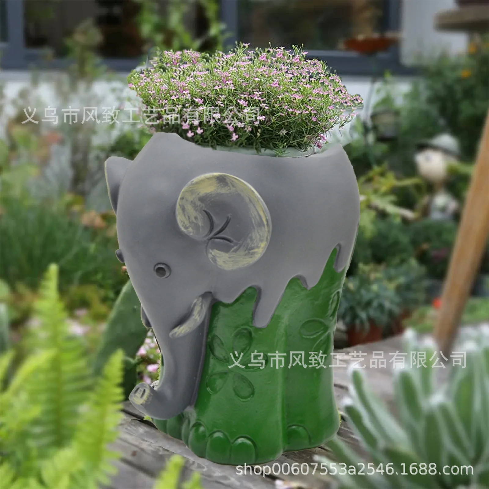 ‌Handmade Elephant Sculpture‌ - Artistic Planter for Garden & Balcony