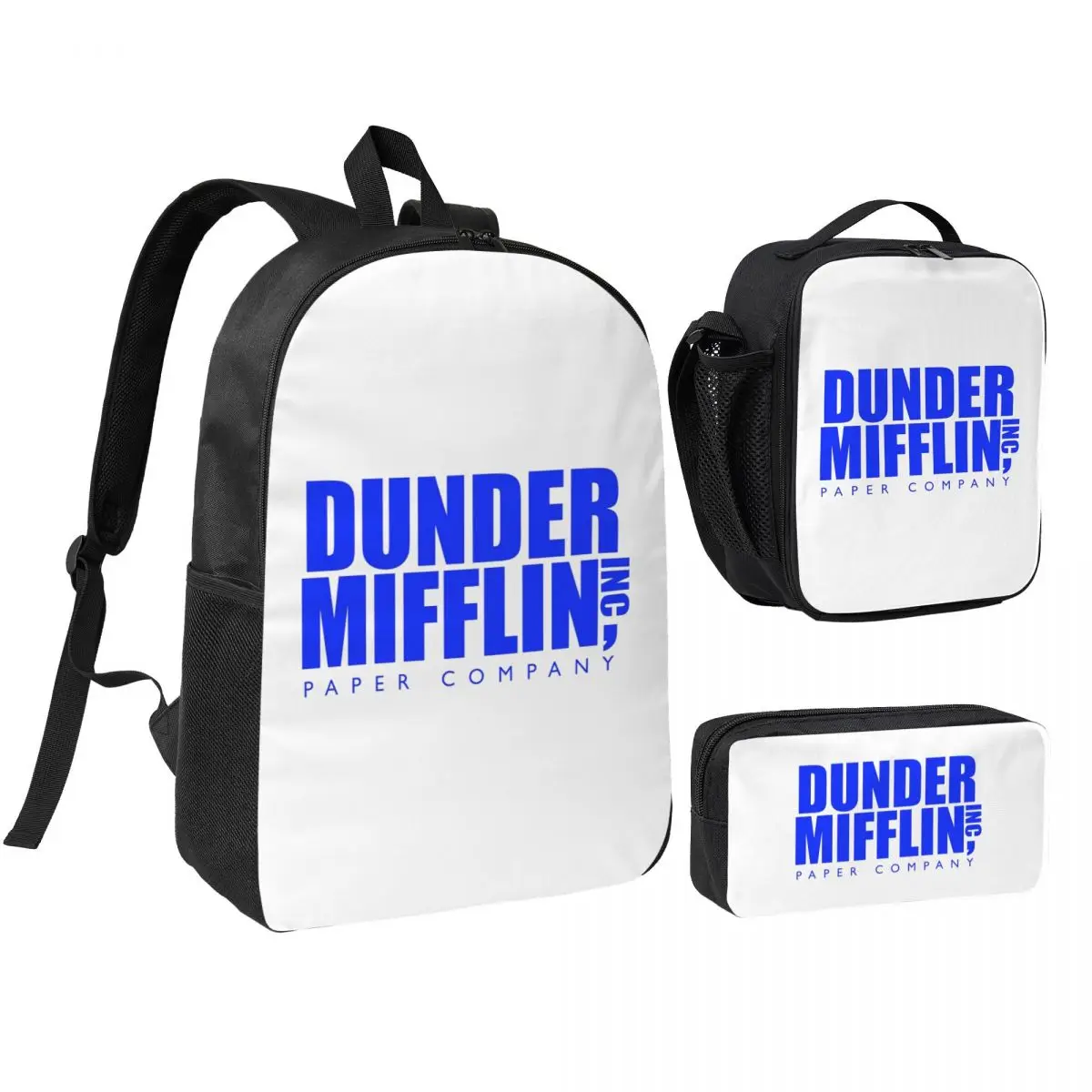 

Dunder Mifflin Logo Backpack Student Boys Girls BookBag School Bag Laptop Shoulder Bags 3ps Insulated Lunch Bag Pencil Case