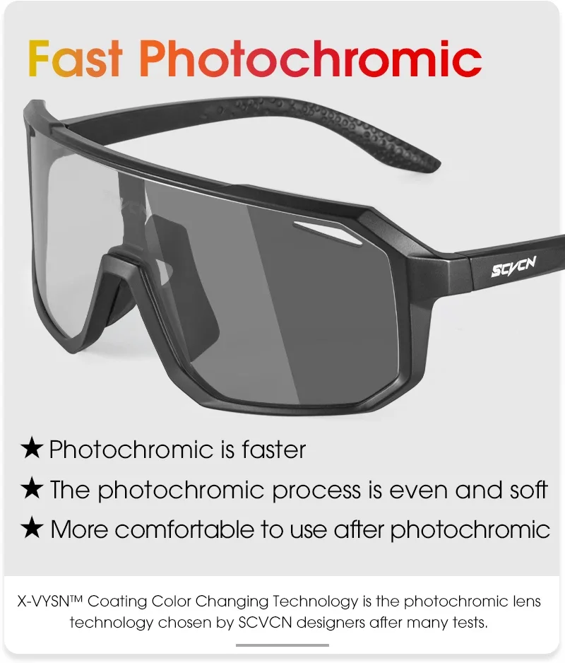 Photochrome Herren UV400 Radfahren Sonnenbrille Frauen Sport Lauf Brillen für Männer Gläser Straße Mountainbike Fahrrad Brille – Detail 7