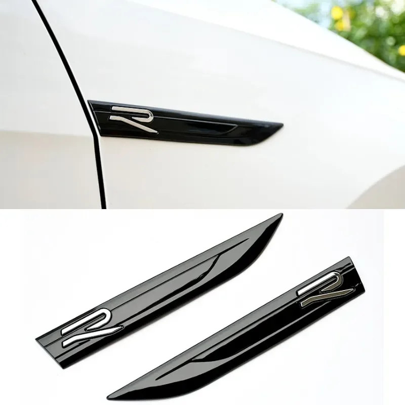 2Pcs ABS Car Fender Side Bumper Strip Sticker for Volkswagen R RLINE Polo Golf Jetta Beetle CC Tiguan Touran Passat T-ROC MK4