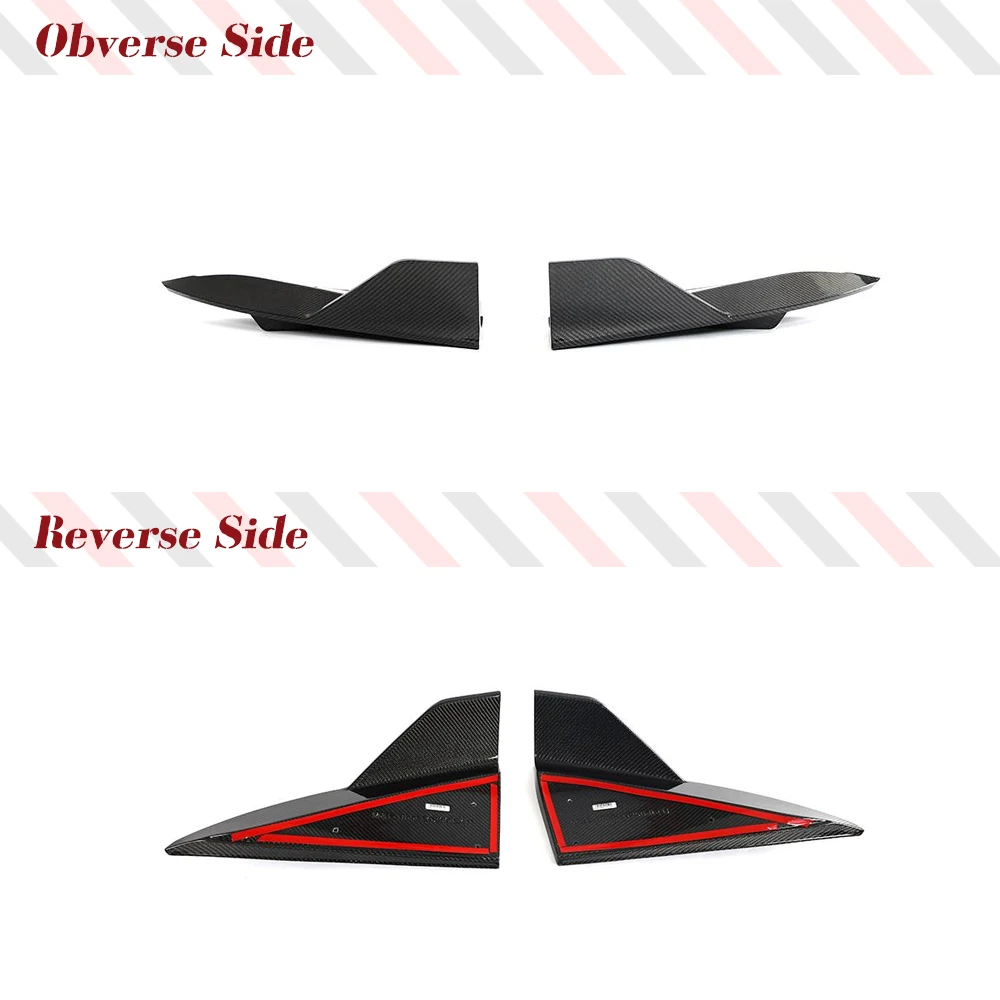 Carbon Fiber Car Rear Bumper Splitters for Tesla Model S Plaid 2021-2023 Real Carbon Rear Bumper Lip Splitters Diffuser Winglets