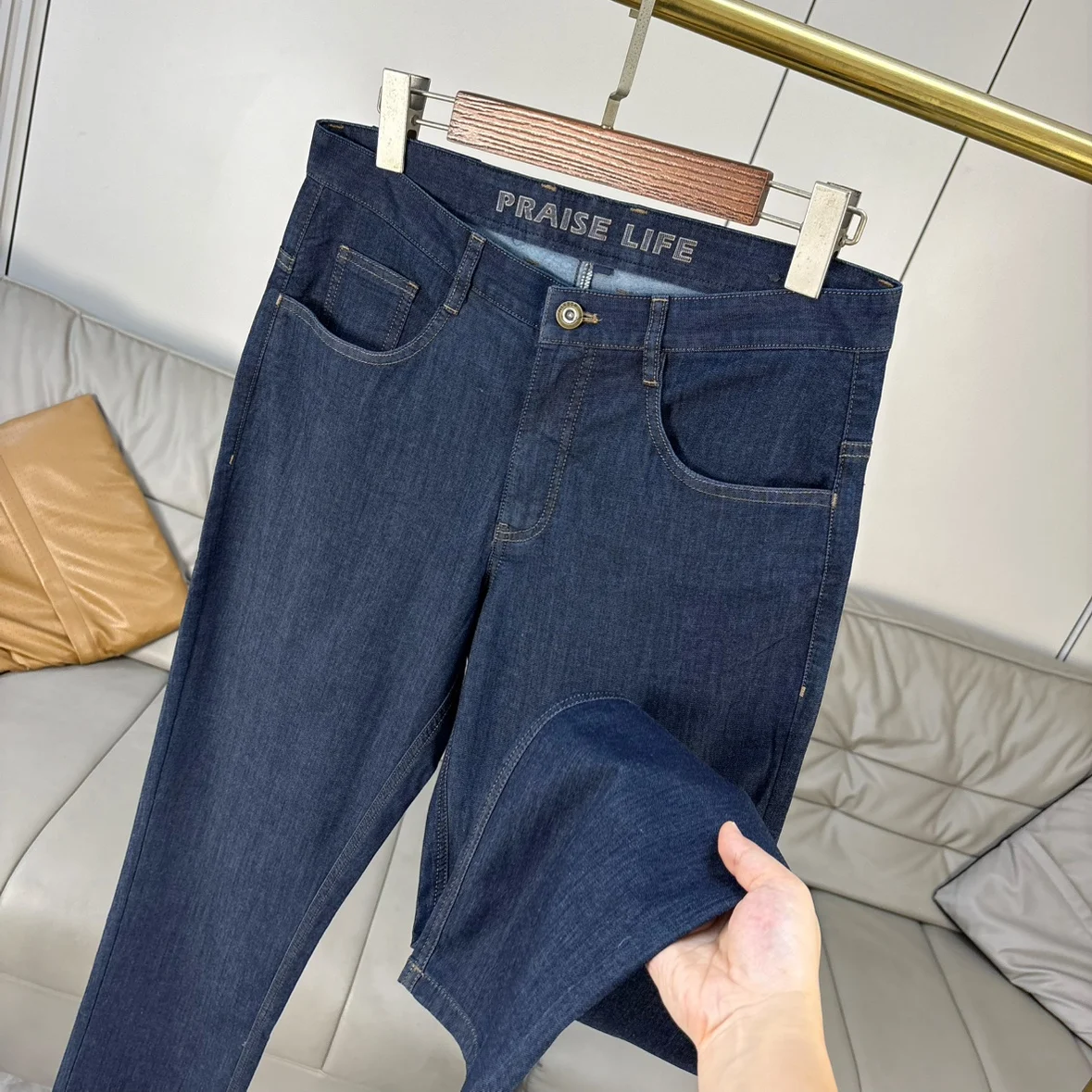 

H-Home Silk Men's Casual Straight Leg Jeans Breathable Thin Summer Spring Loose Fit Jeans Faionable Urban Sle mid Waist