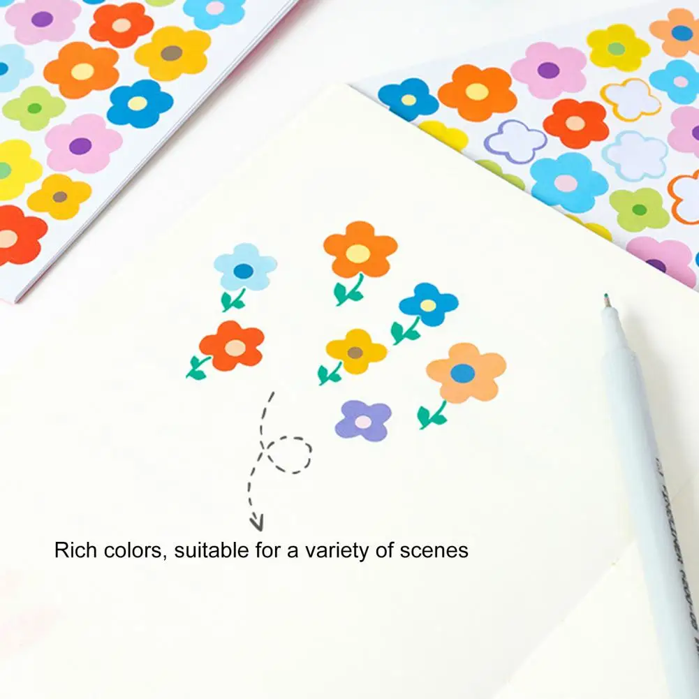 Decorative Clear Printing Flower Star Love Heart Round Shape Scrapbooking Sticker for Handbook