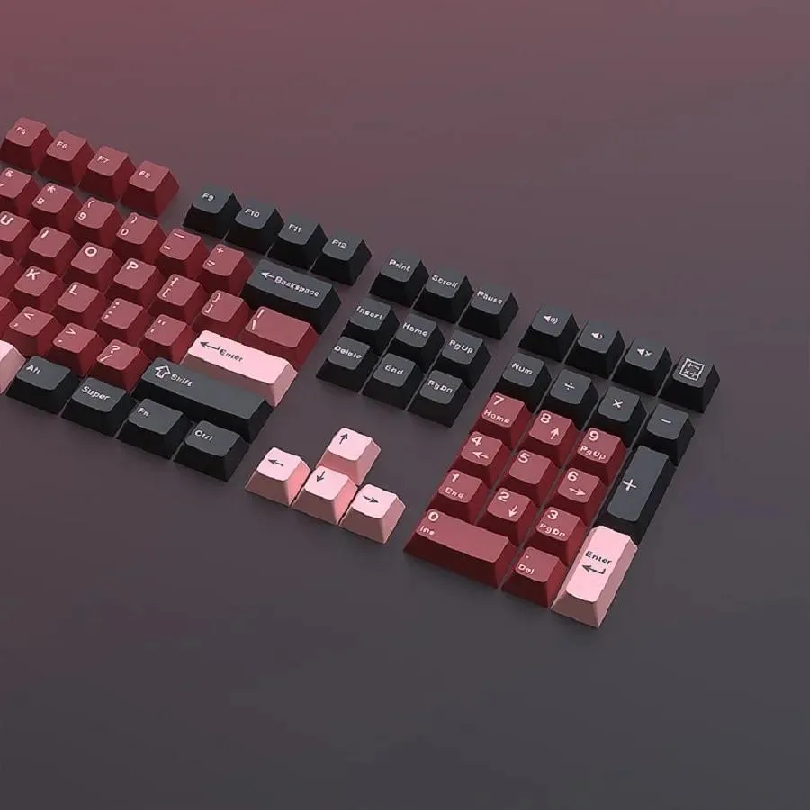 Dunkle Tastenkappen Doubleshot PBT Cherry Profile für alle mechanischen MX-Tastaturen mit 126 Tasten