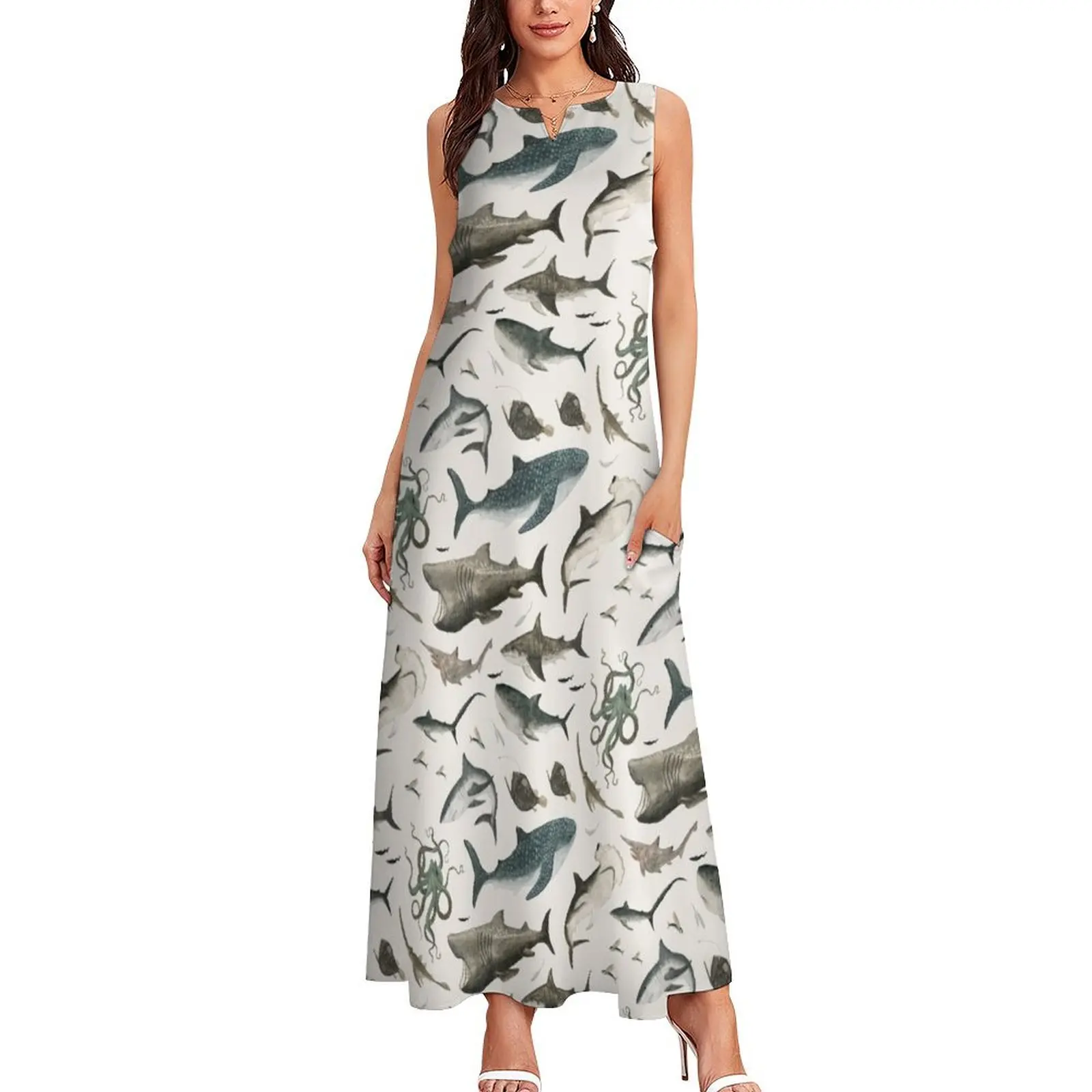 Sharks Long Dress women's clothing trend 2025 Women's summer skirt Dress