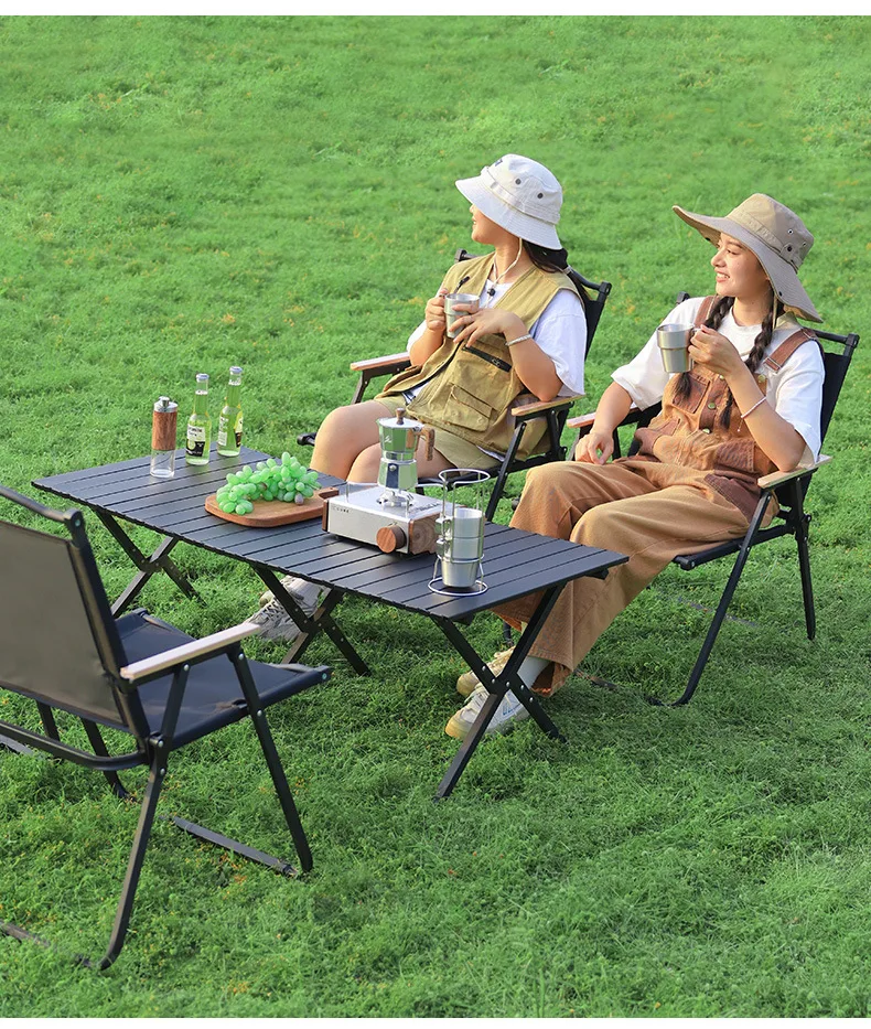 Outdoor folding table, Chicken rolls table, portable camping table and chair set, vehicle mounted camping equipment