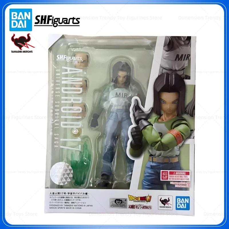 Bandai em estoque Shf Soul Limited Universe Survival Chapter Anime Dragon Ball Homem super artificial no. 17 Figura de ação modelo DT
