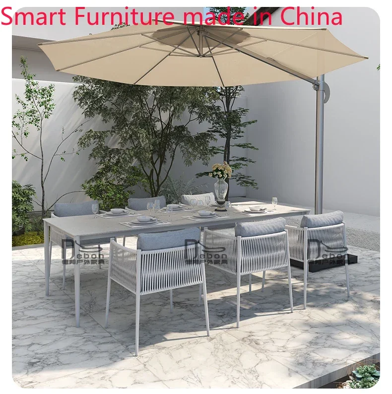 

Outdoor table, chair, courtyard, open-air balcony, leisure table and chair villa, residential garden, modern simple dining table