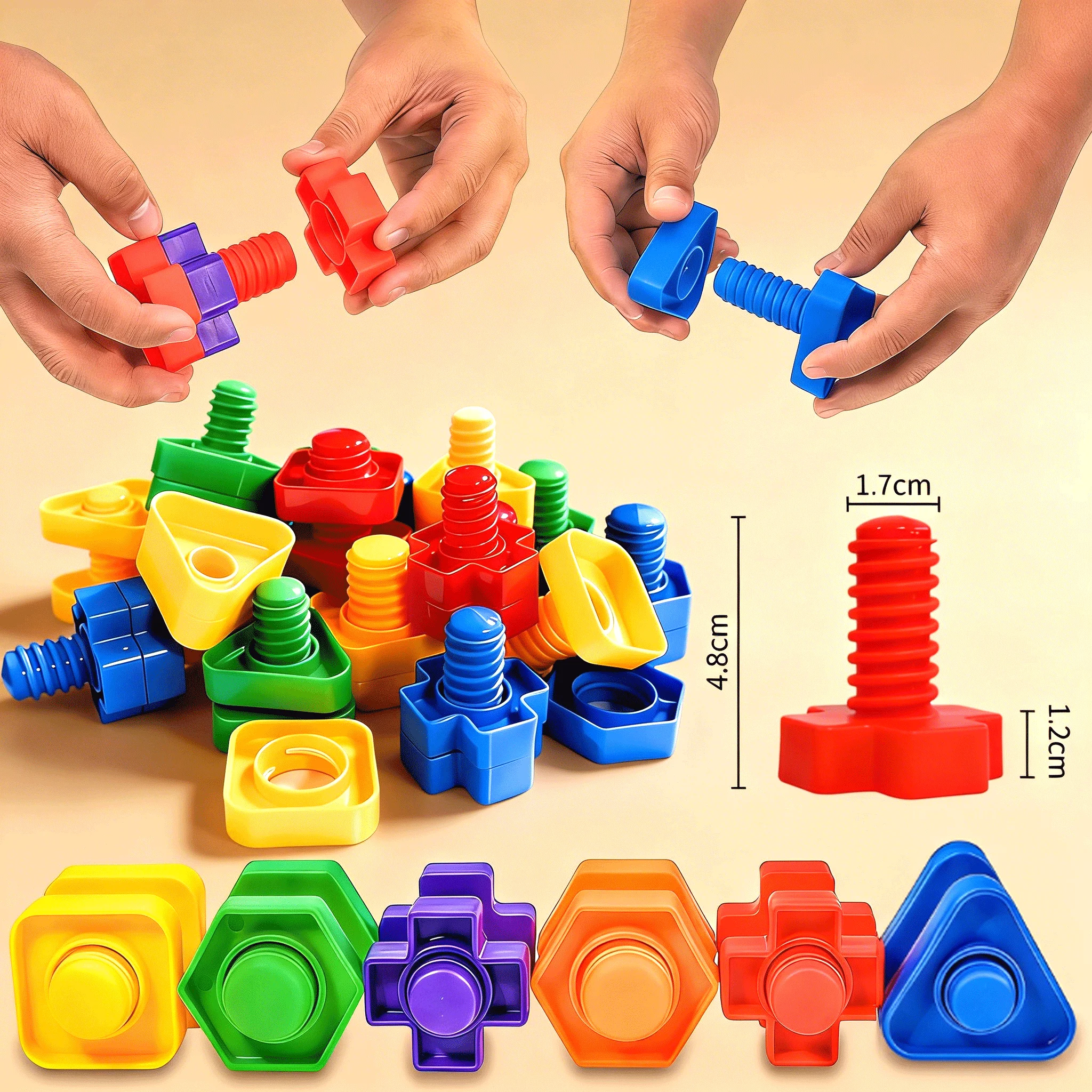 20/10PCS Screwing Building Blocks Creative Mosaic Puzzle Toys for Children Plastic Insert Nut Bolts Shape Boys Educational Toy