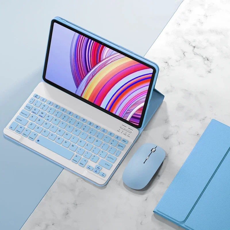 

Чехол с клавиатурой для Redmi Pad Pro, 12,1 дюйма, 2024, чехол-подставка из искусственной кожи, чехол для Xiaomi Redmi Pad Pro, перезаряжаемая клавиатура