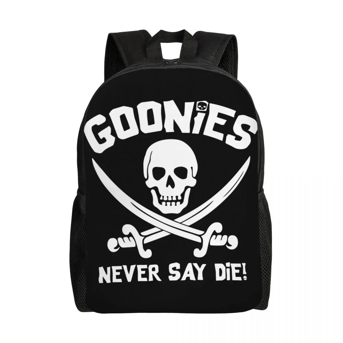 

Customized Goonies Backpacks for Men Women School College Students Bookbag Fits 15 Inch Laptop Gothic Skull Bags
