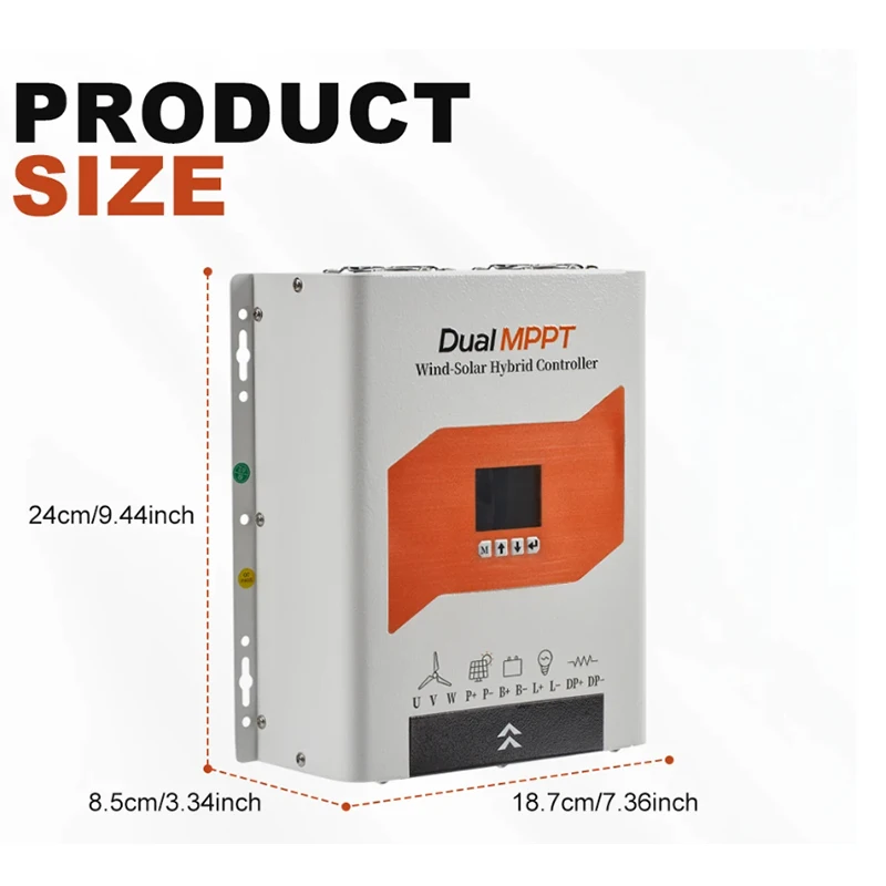 Wind Turbine 8000W Solar Panel Wind Solar Hybrid System MPPT Charge Controller With Dump Load 12V 24V Auto 48V Regulator