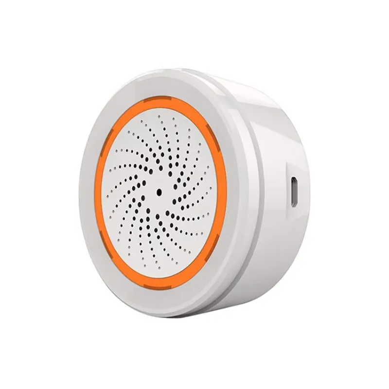 2025 الذهبي الأمن زيجبي واي فاي الصوت الداخلي والضوء فلاش صفارة الإنذار مع شاحن USB تويا أو التحكم في تطبيق الحياة الذكية