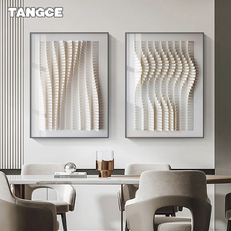 

Modern Abstract 3D Effect Line Wall Painting Poster and Print Nordic Canvas Art Wall Pictures Living Room Corridor Gallery Decor