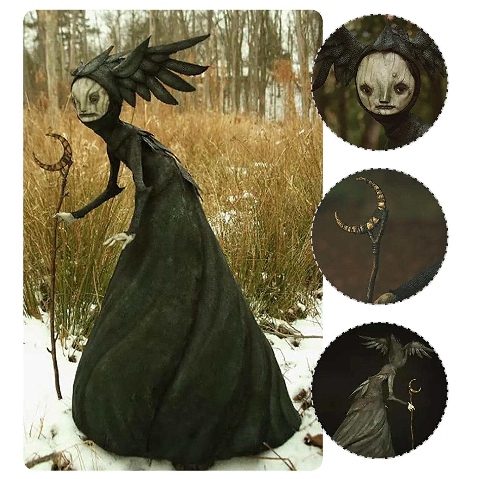 

Halloween Witch Figurine Statue Resin Creepy Witch Sculptures Garden Decoration For Home Patio Yard Lawn Porch Garden Decoration