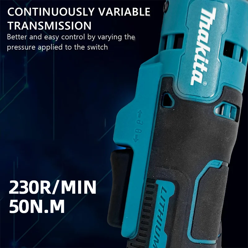 Makita 10MM Borstelloze Ratel Haakse Moersleutel Accuschroevendraaier Multifunctionele Variabele Snelheid Power Wrench LED 18V Elektrisch gereedschap