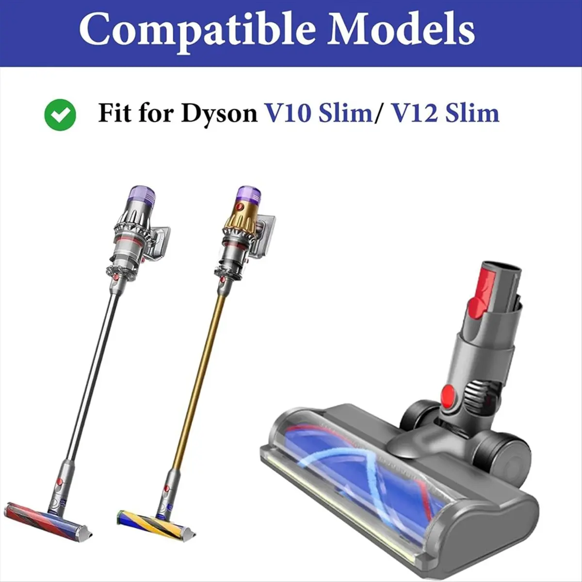 

Brush for V12 Detect Slim V10 Digital Slim Vacuum Cleaner Accessories Floor Brush with LED Lights 【A73 AcePro】