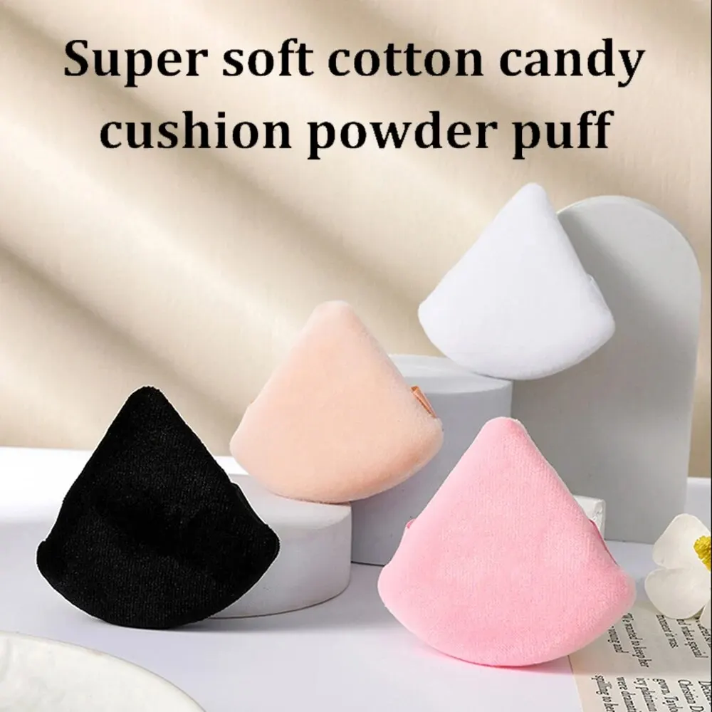 5pcs Soft Triangle Powder Puffs for Loose Powder Mineral Powder Body Powder Velour Cosmetic Foundation Sponges Nude and Black Be