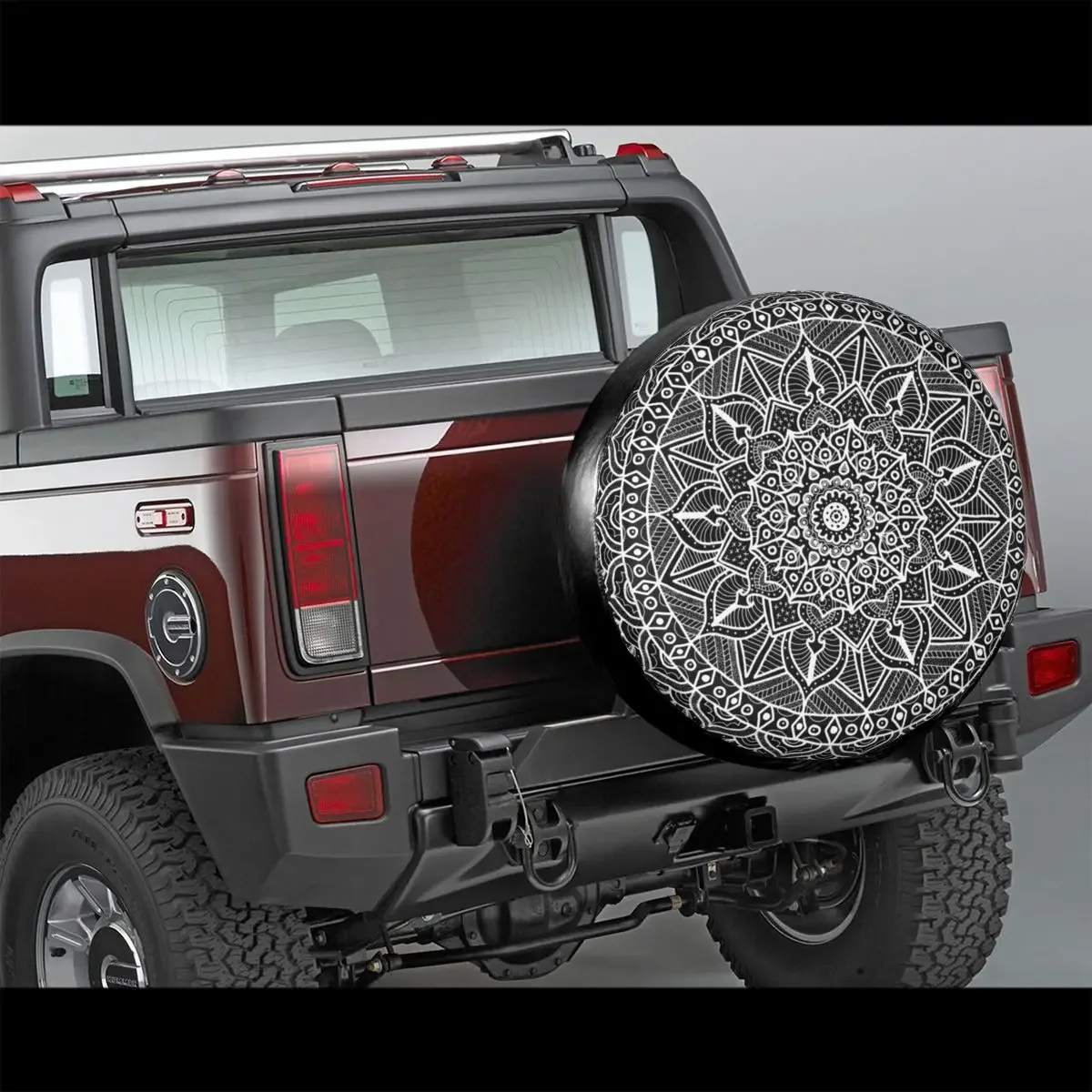 Contrast Circle Of Life Mandala Spare Tire Cover Case for Jeep Boho Floral Car Wheel Protectors Accessories 14