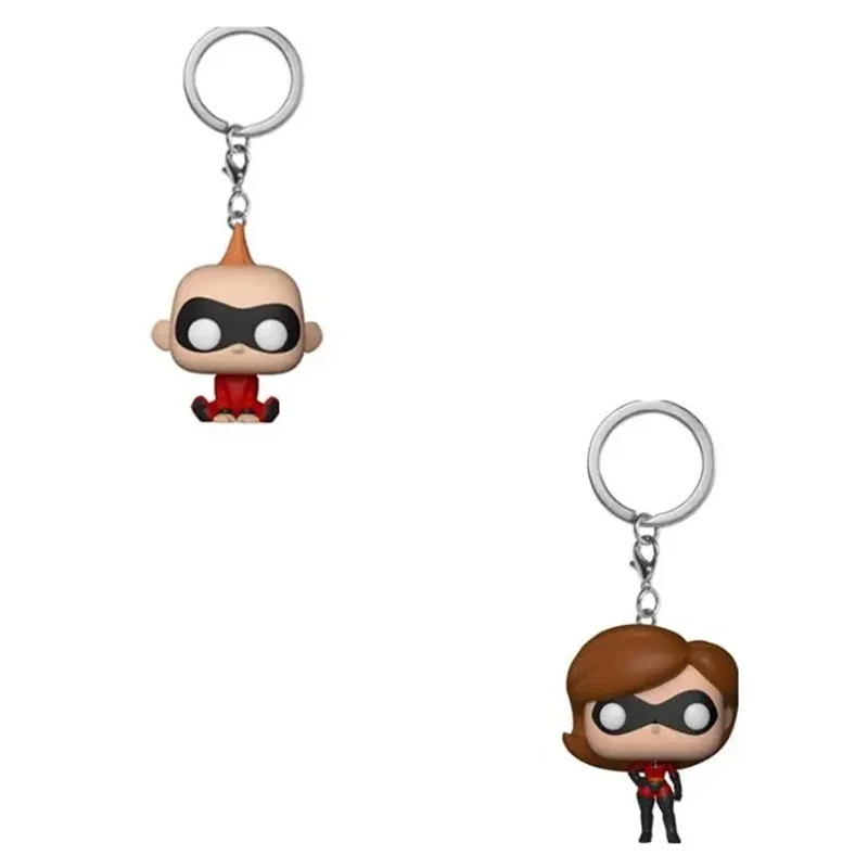 FUNKO Pocket Keychain Official The Incredibles Jack-Jack Elastigirl Characters Action Figure Collectible Model Christmas Toys