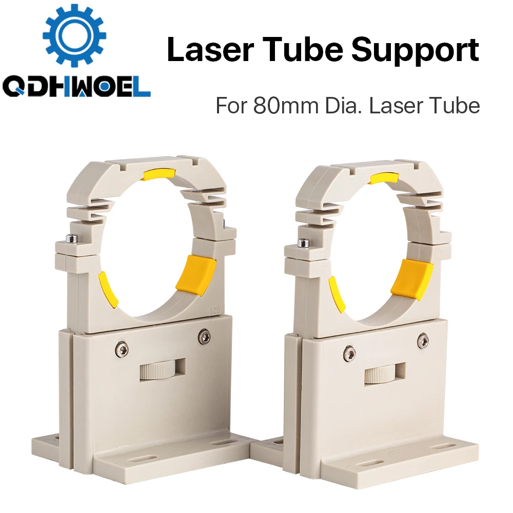 

QDHWOEL Co2 Laser Tube Holder Support Mount Flexible Plastic Diameter 80mm for 75-180W Laser Engraving Cutting Machine