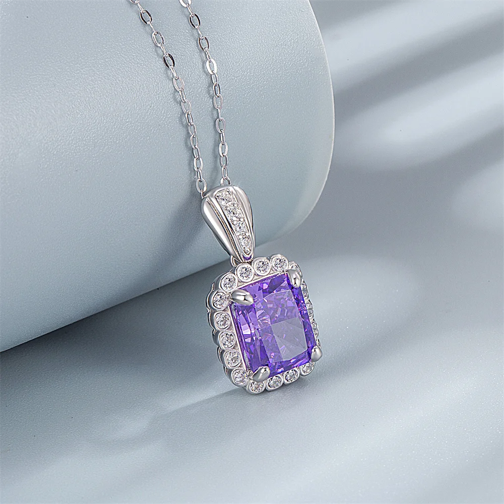 

Korean S925 Sterling Silver Necklace, Multi-Color Design, Light Luxury High-End Women's Jewelry Silver