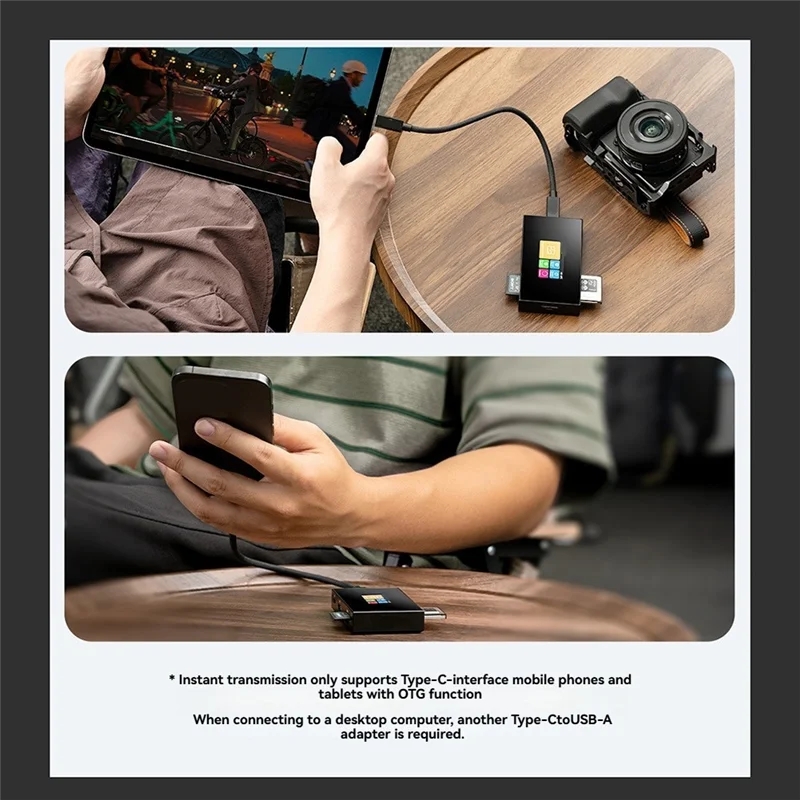 REPLA-8-In-One Smart Hub With Touch Screen Cfexpress Type A/Type B 4K 120Hz Display 10Gbps 100W PD For Camera/Phones