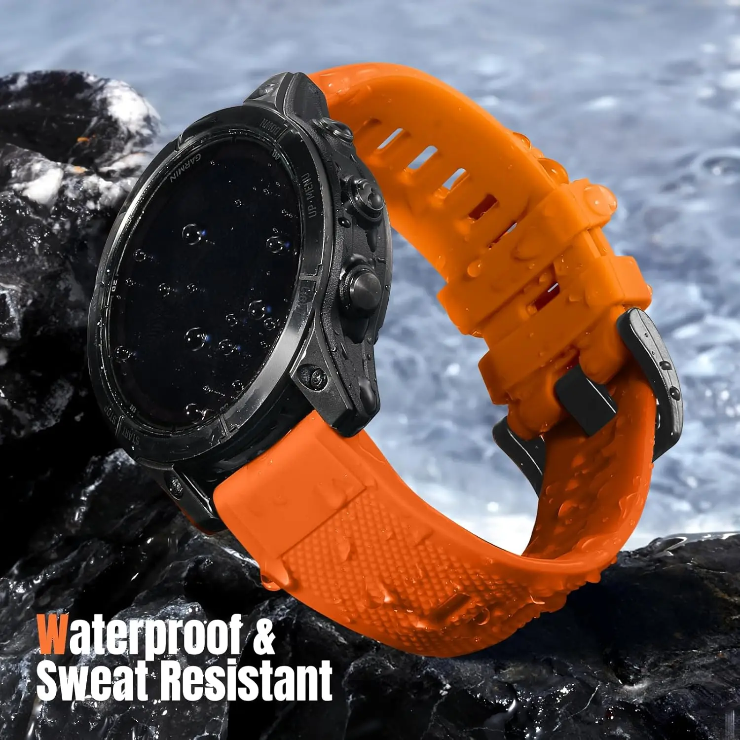 Compatibile con cinturino per orologio in silicone Garmin Fenix 5, 5 Plus, 6, 6 Pro, 7, 7X, 6X, 6XPro, 5X, 5X Plus/Forerunner 955/945/935