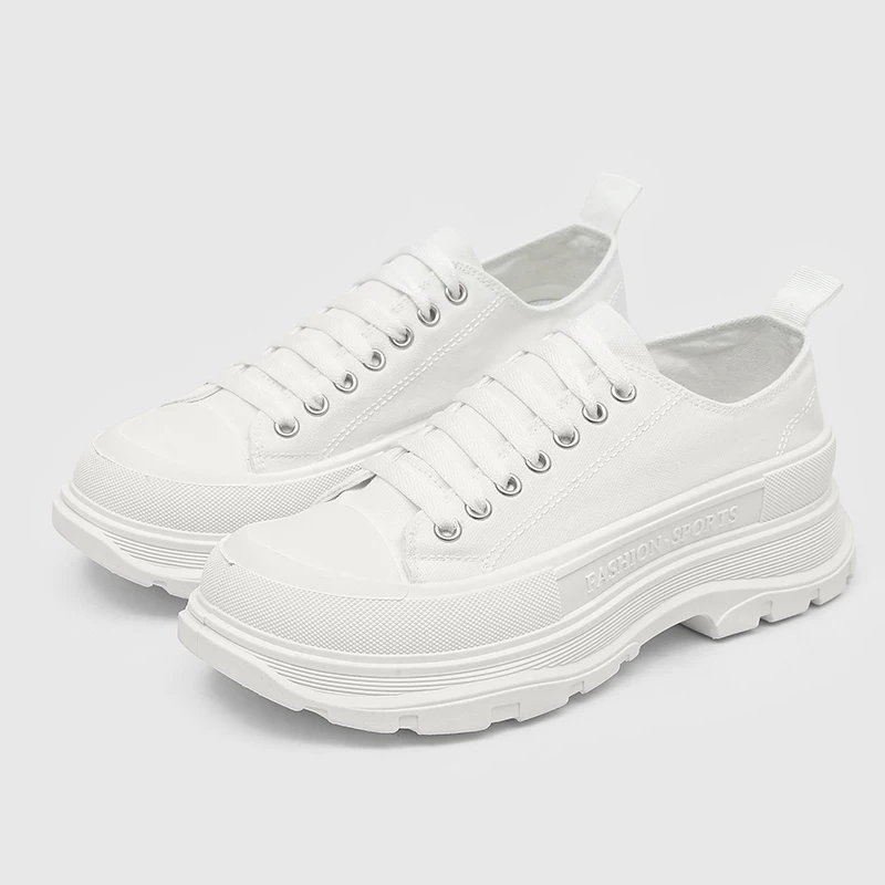

Canvas board shoes, casual trendy shoes, versatile, low cut, breathable, thick soled, sponge cake dad shoes