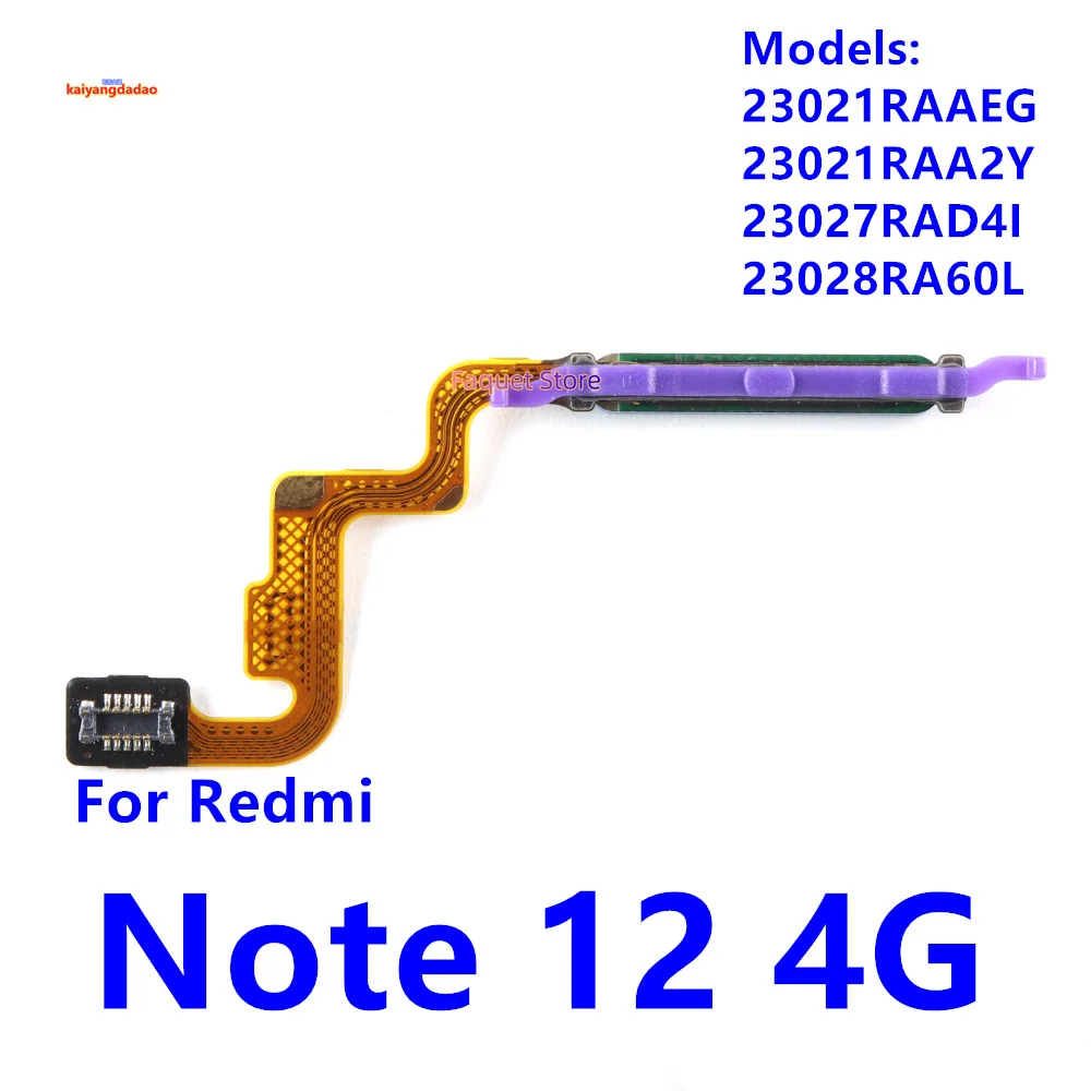 For Xiaomi Redmi Note 12 Pro Pro+ Plus 4G 5G Home Button Fingerprint Sensor Flex With Power Key Button Flex Cable