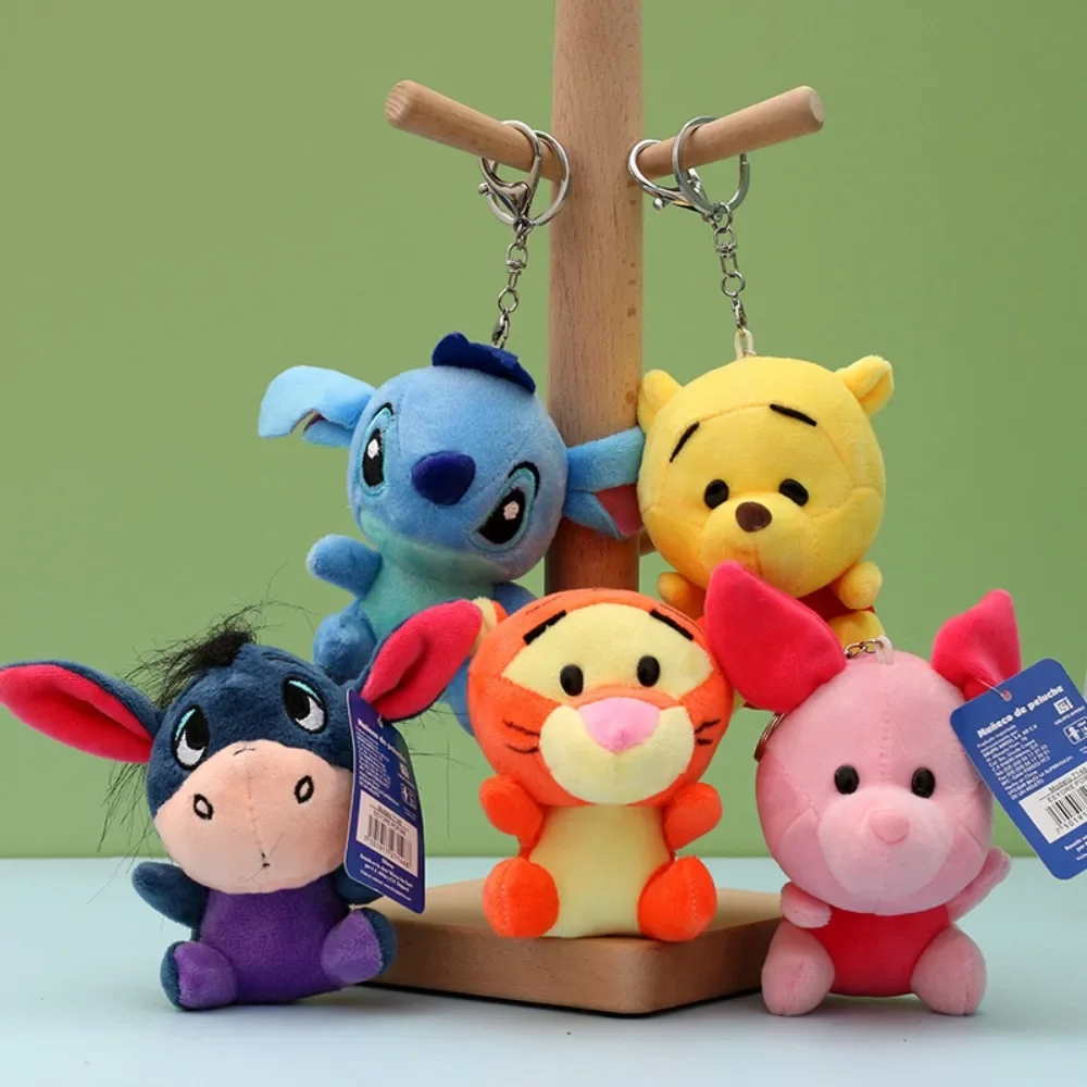 

12cm Disney Cute Winnie The Pooh Bear Tiger PlushToys Pendant Kawaii Anime Pig Ddonker Plush DolKeychain Birthday Gift for Girls