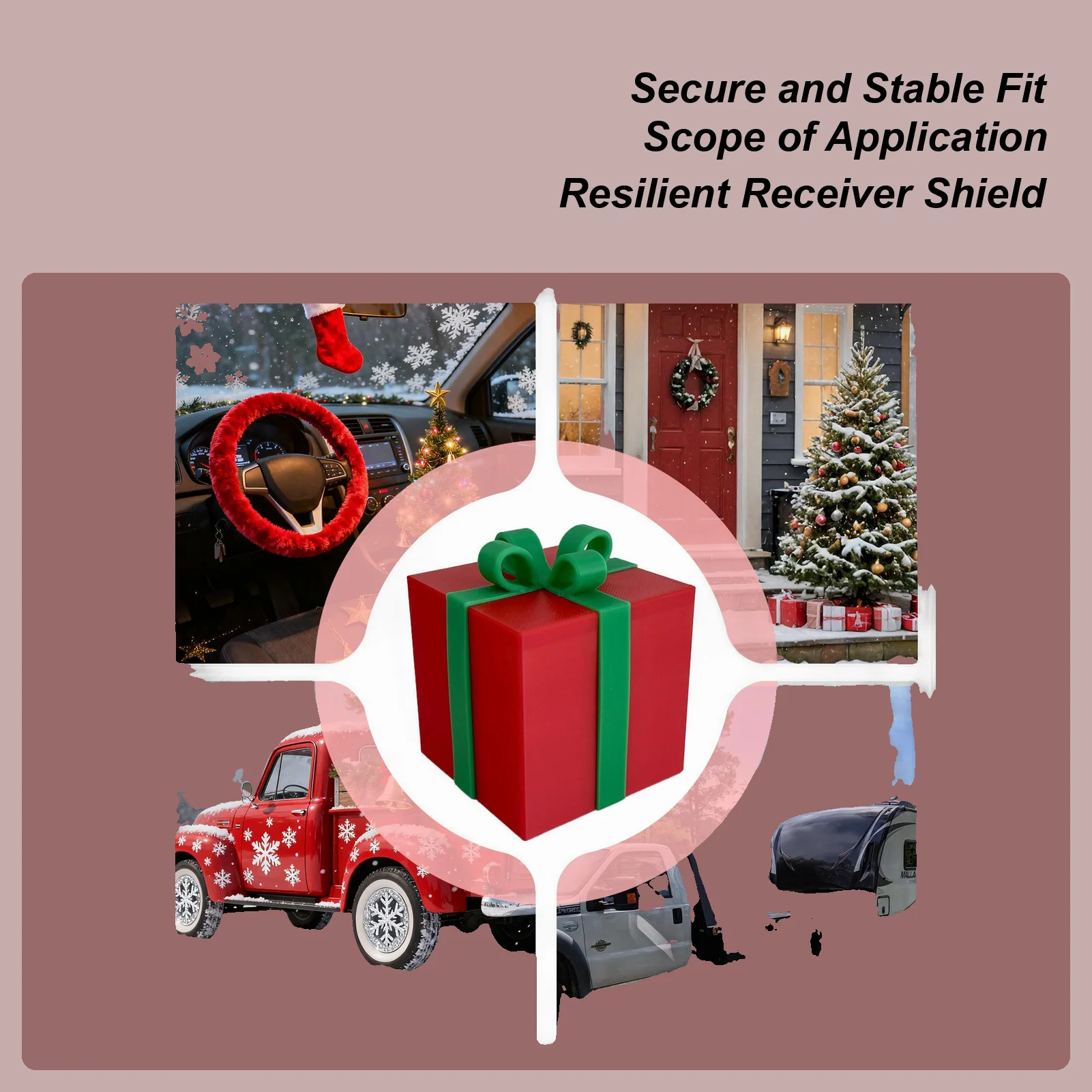 

Truck Hitch Covers Christmas Box Tow Receiver Tube Plug Cap Cute Exterior Accessories For Automotive Vehicles RV Boat Trucks Car