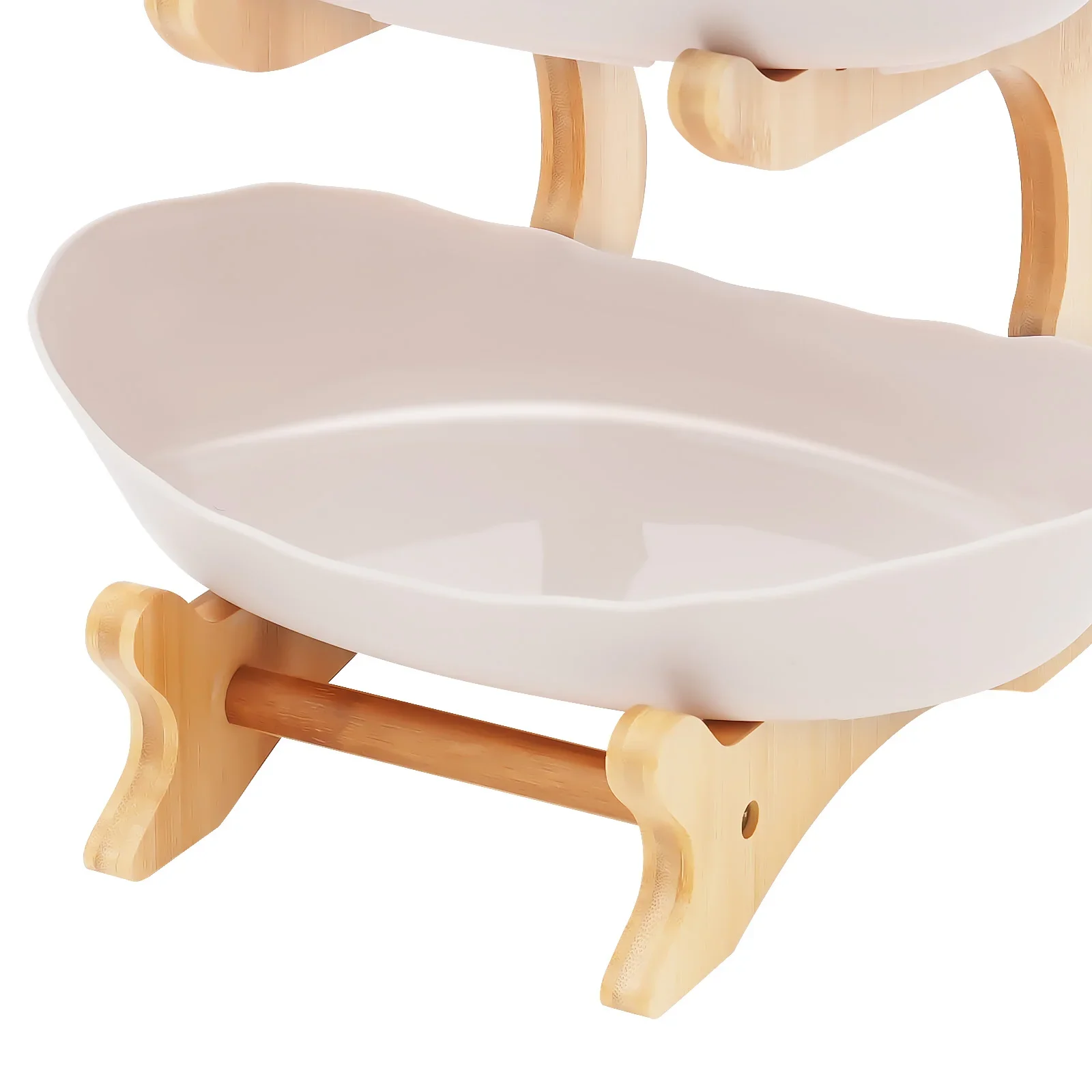 حامل فواكه من الخيزران مكون من 3 طبقات، أوعية من البولي بروبيلين من الدرجة الغذائية، تصميم قابل للتكديس لوجبات الفواكه والوجبات الخفيفة وكعكة الحلوى، صينية تقديم المنزل والحفلات #6