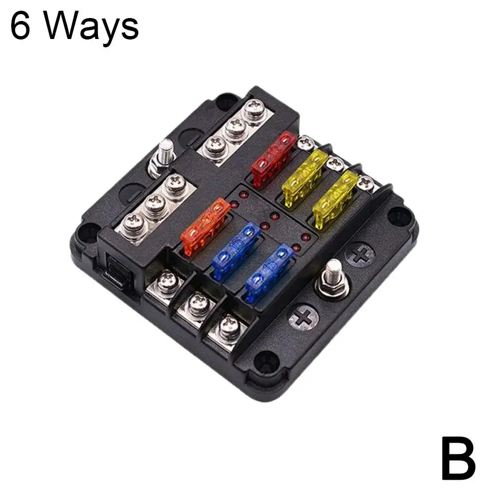 Auto Boot Sicherungskasten Halter mit 6-Wege- oder 12-Wege- und LED-Panel-Anzeige 32V Power Board Marine wasserdichte Verteilung Auto 1 V7P2