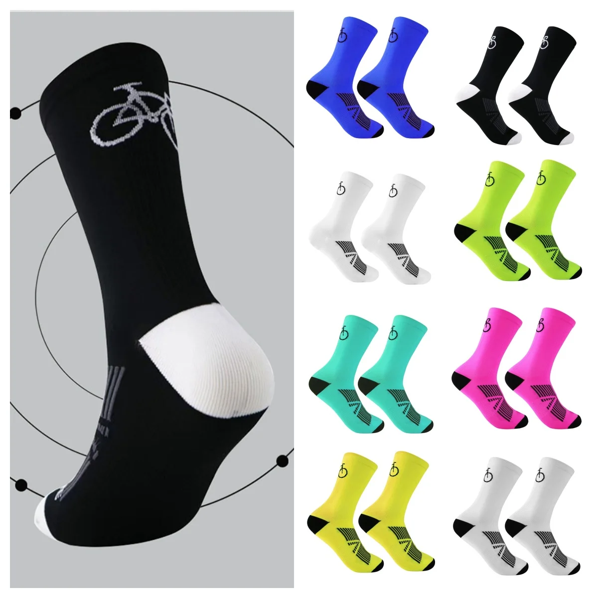 Tallas europeas 38-43, 1 par de calcetines de punto con punta reforzada, transpirables, antideslizantes, duraderos, para entrenamiento al aire libre, ciclismo, Unisex