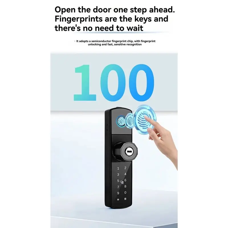 A19F-Smart Door Lock For KFC-Style Doors Fingerprint/Password Key/ Support Waterproof No Drilling Required