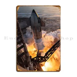 Spacex Starship Launch Metal Plaque Classic Party Kitchen Pub Designer Tin Sign Poster