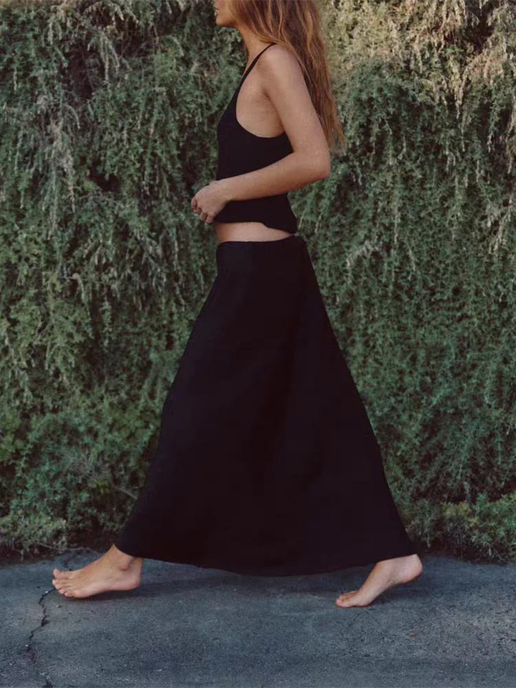 Faionable Zijde Satijn Lange Midi Rok Dames Herfst Nieuwe Collectie Veelzijdige Ele Pendelen Sle Halflange Rok