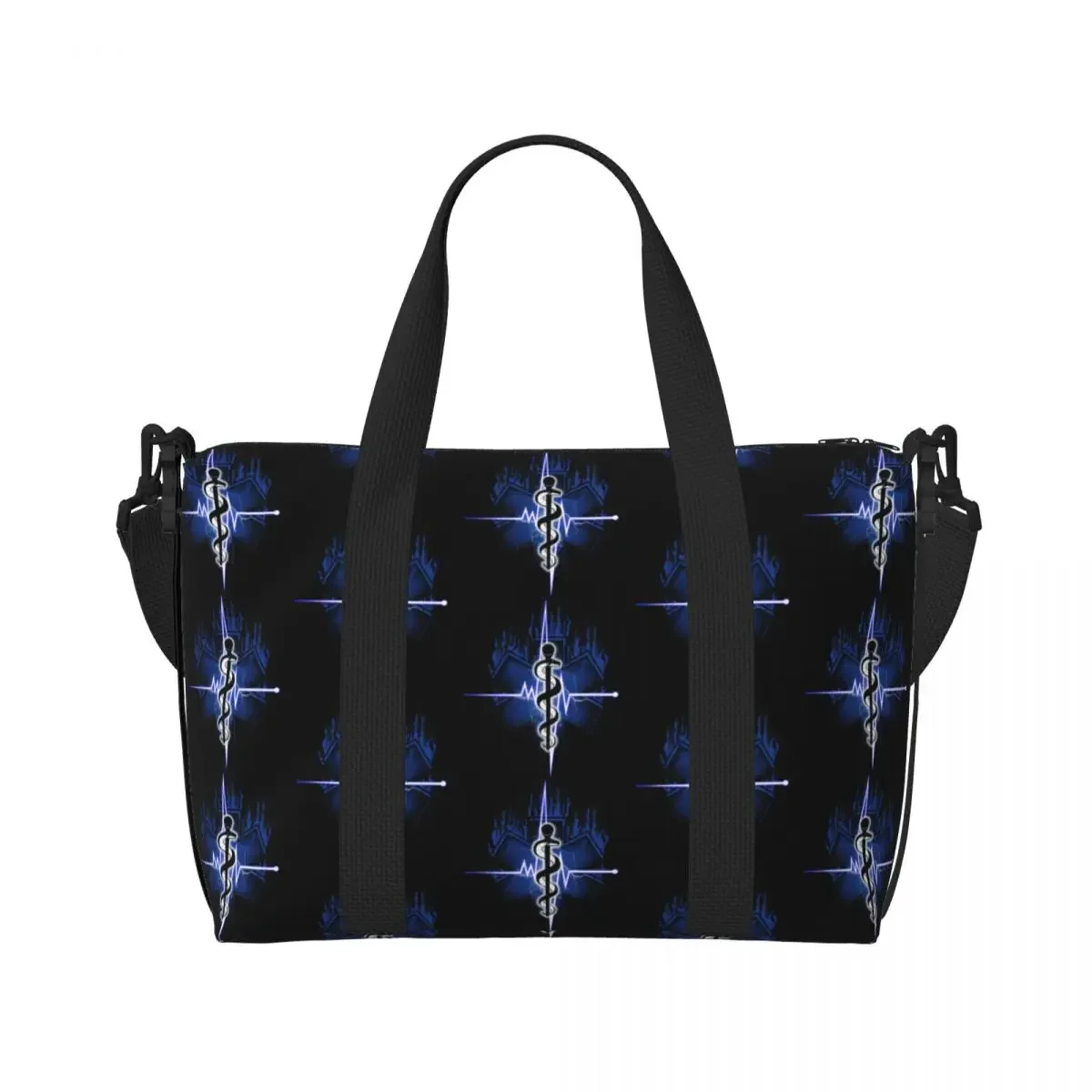 مخصص Emt نجمة الحياة شعار البقالة حمل أكياس التسوق النساء سعة كبيرة المسعف الرعاية الصحية رياضة حقائب السفر الشاطئ