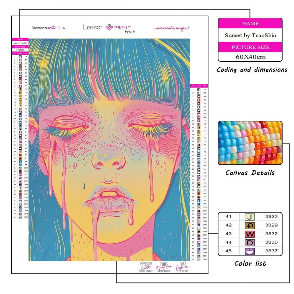 

DIY Diamond Painting Cartoon Neon Girl Fantasy Illustration Full Rhinestone Mosaic Embroidery Cross Stitch Kit Home Decor Gifts