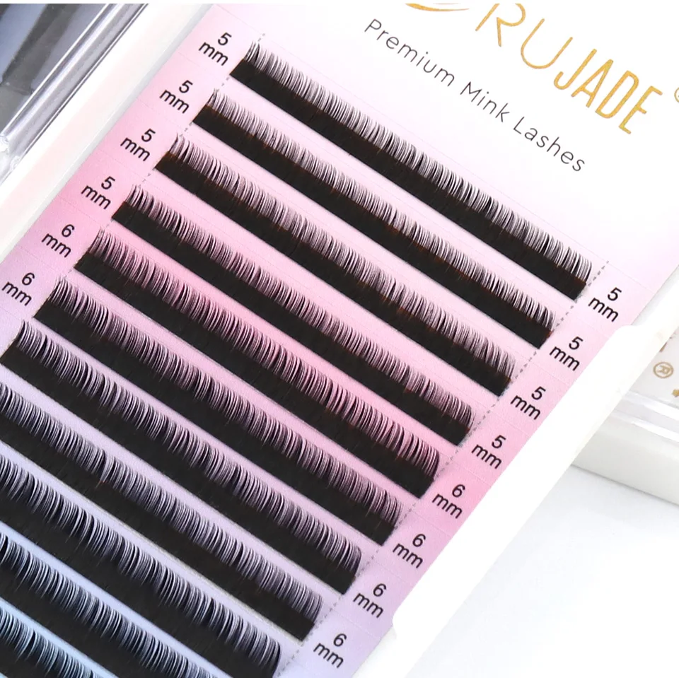 RUJADE Untere Wimpern 5mm 6mm 7mm 8mm Kurze Natürliche Weiche B C CC D Curl Unterwimpernverlängerung Untere Wimpernverlängerung für Make-up – Detail 3