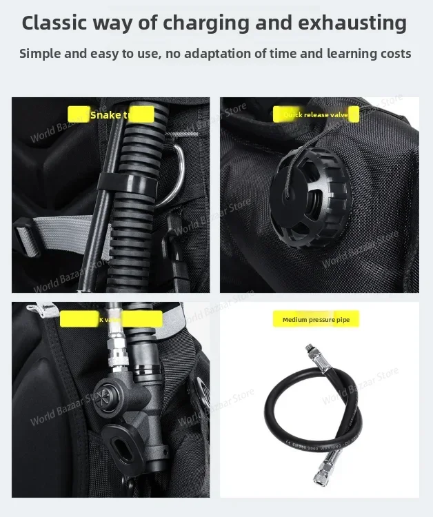 

Diving Professional Jacket BCD Scuba Diving Buoyancy Adjustment Vest Regulator Leisure Diving Men and Women