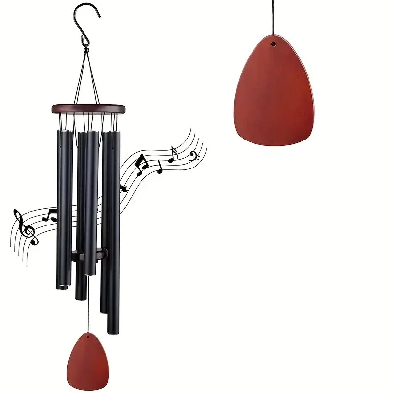 

Wind Chimes For Outside With Wood Wind Catcher,Home Decor For Patio Decoration Zen Atmosphere Six-tubeAluminum Tube Wind Gifts