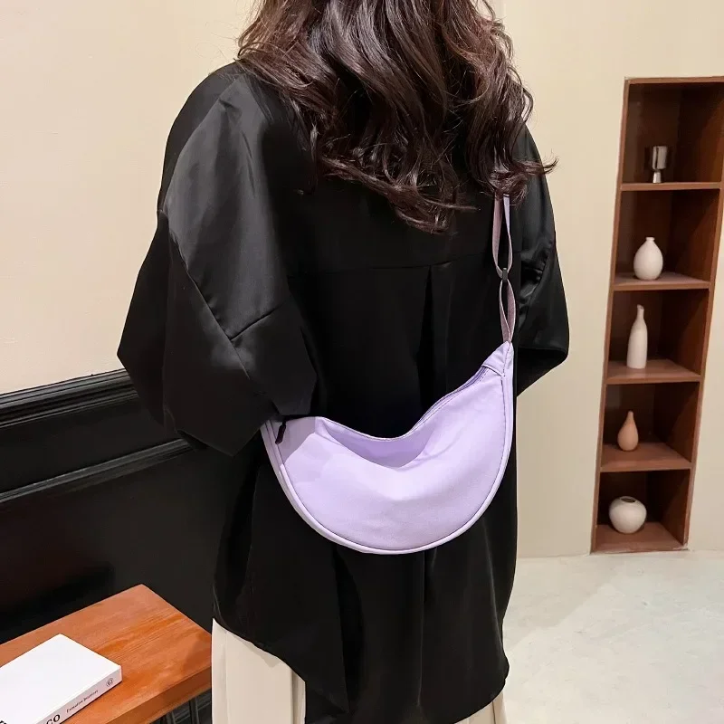 Nylon Hobos Chest Shoulder Bag Large Capacity Travel Crossbody Half Moon Belt Messenger for Women Bags Dropshipping Wholesale