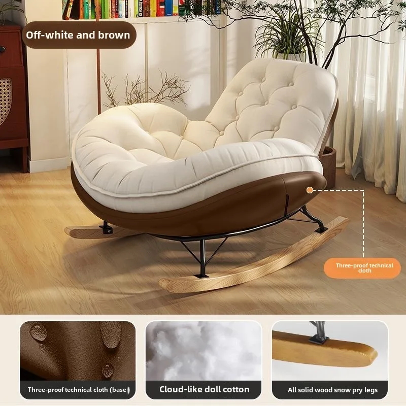 Lazy Sofa, Rocking Chair,Lounge Chair,Adult Home,Balcony,Leisure Living Room,Light Luxury, Single Person, Penguin Rocking Chair image 4