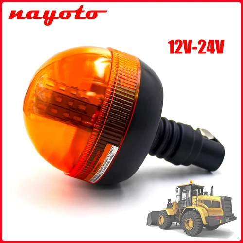 Imagen 1 del producto 1/2 Uds 12V 24V 40 LED ámbar camión coche Tractor advertencia Flexible luz estroboscópica de emergencia montaje baliza intermitente lámpara de señal giratoria