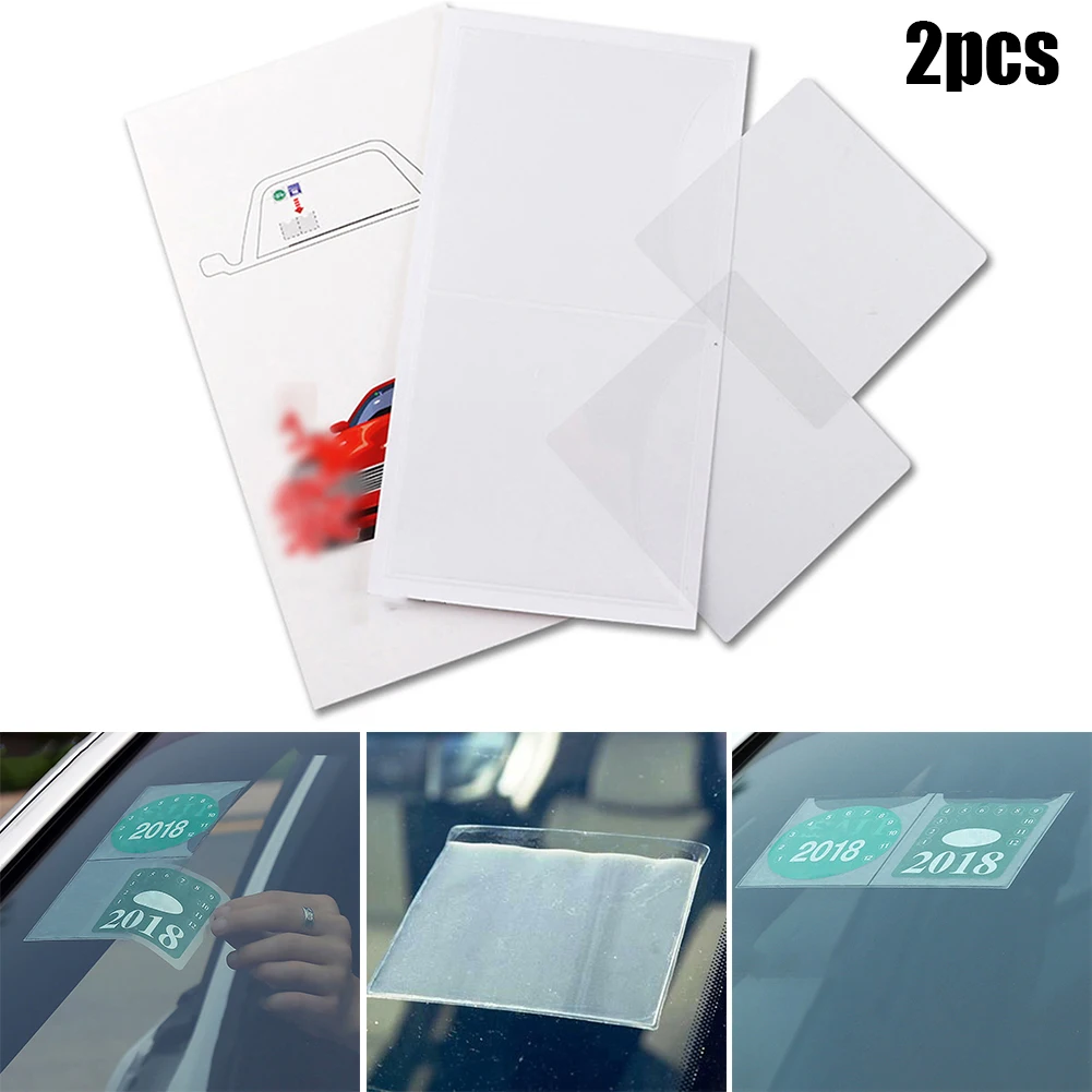 

2x Car Backed Windscreen Ticket Holder For Parking Permit Car Styling Parking Permit Clip Car Fastener Card Bag Mount Fastener